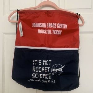 NASA Red White Blue Johnson Space Center It's Not Rocket Science Cinch Backpack